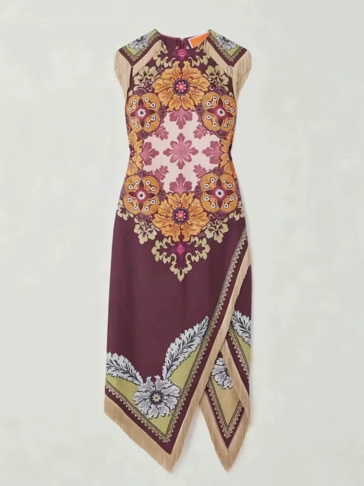 Fringe Asymmetrical Dress