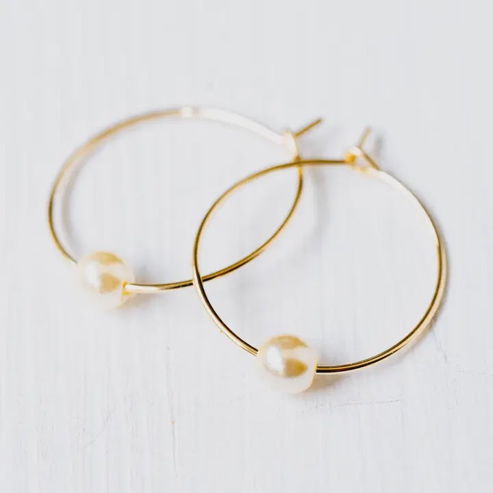 Mini Pearl Hoop Earrings