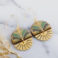 Art Deco Stacked Sunburst Earrings