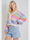 Rainbow Chunky Knit Oversized Cardigan