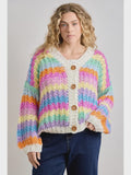 Curvy Rainbow Chunky Knit Oversized Cardigan